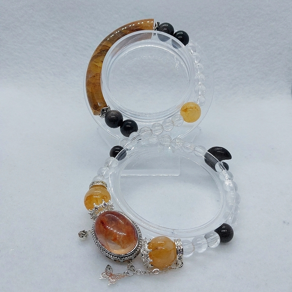 .•°Happy🌛Moon°•. Jewelry - ⚜️ HQ Golden Healer Double Wrap Half Hard Bangle Bracelet